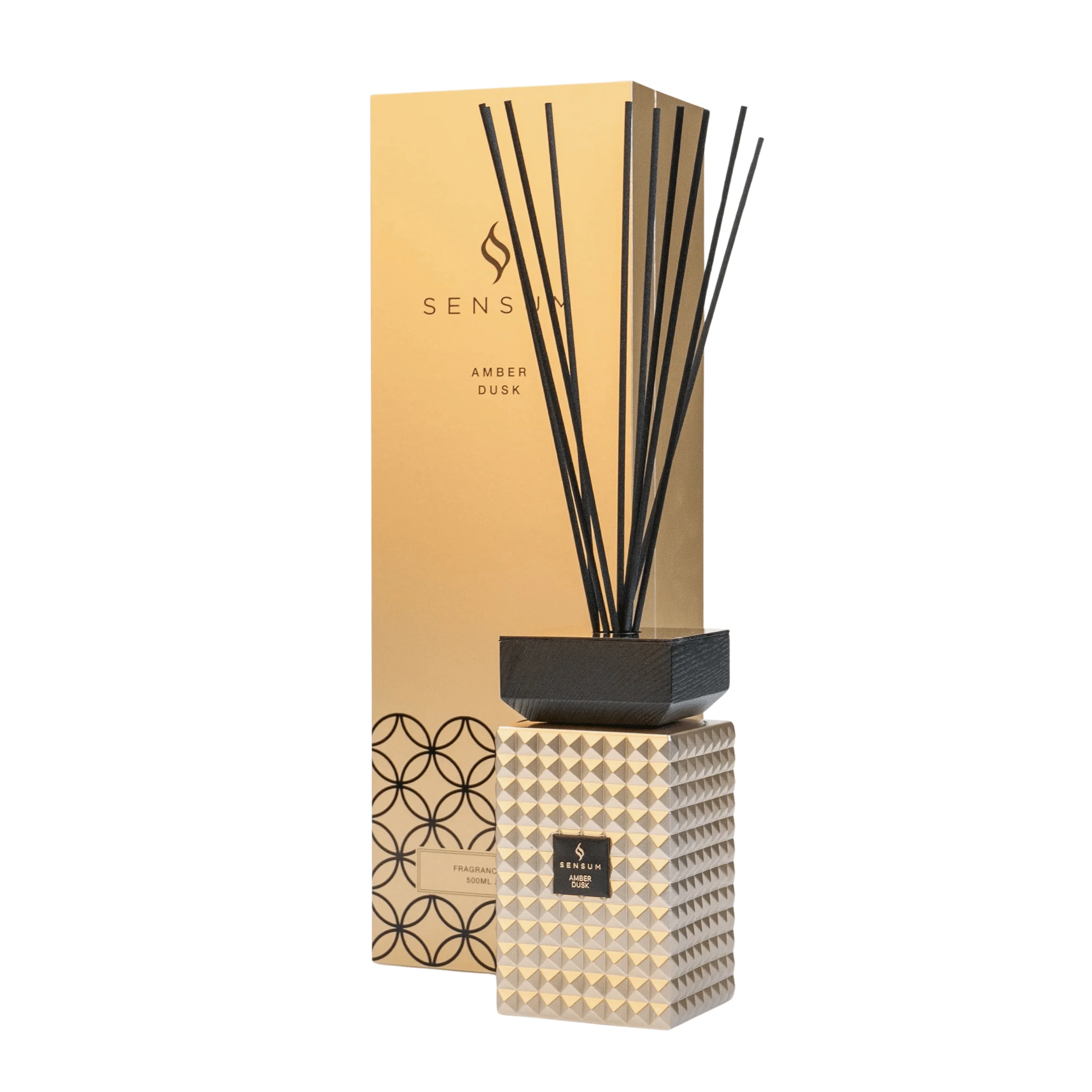 Amber Dusk Gold & Black Luxury Reed Diffuser - 1000ml - Image 2