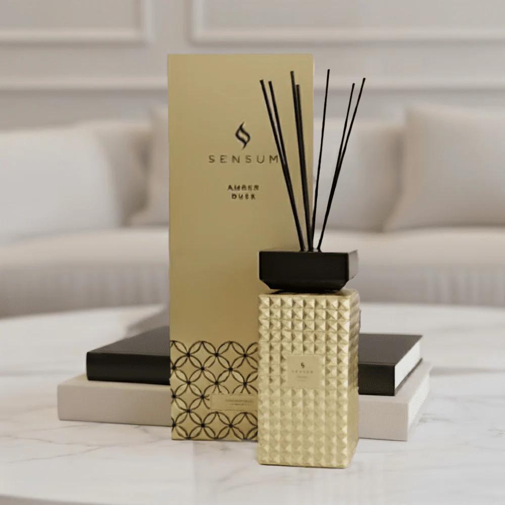 Amber Dusk Gold & Black Luxury Reed Diffuser - 500ml