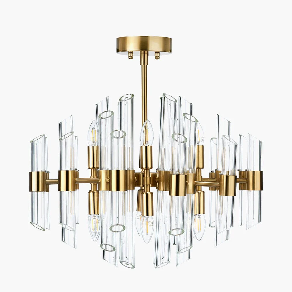 Amelia Antique Brass & Glass Ceiling Light - Image 2