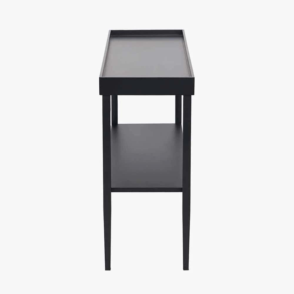 Amiya Black Wood Veneer Console Table - Image 4