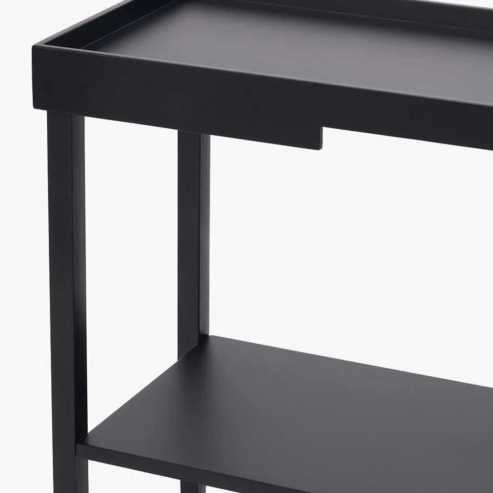 Amiya Black Wood Veneer Console Table - Image 5