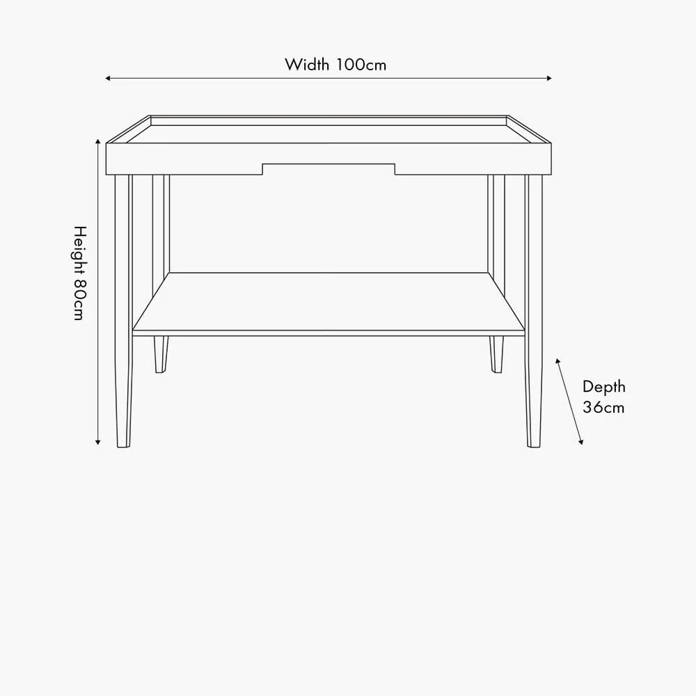 Amiya Black Wood Veneer Console Table - Image 6