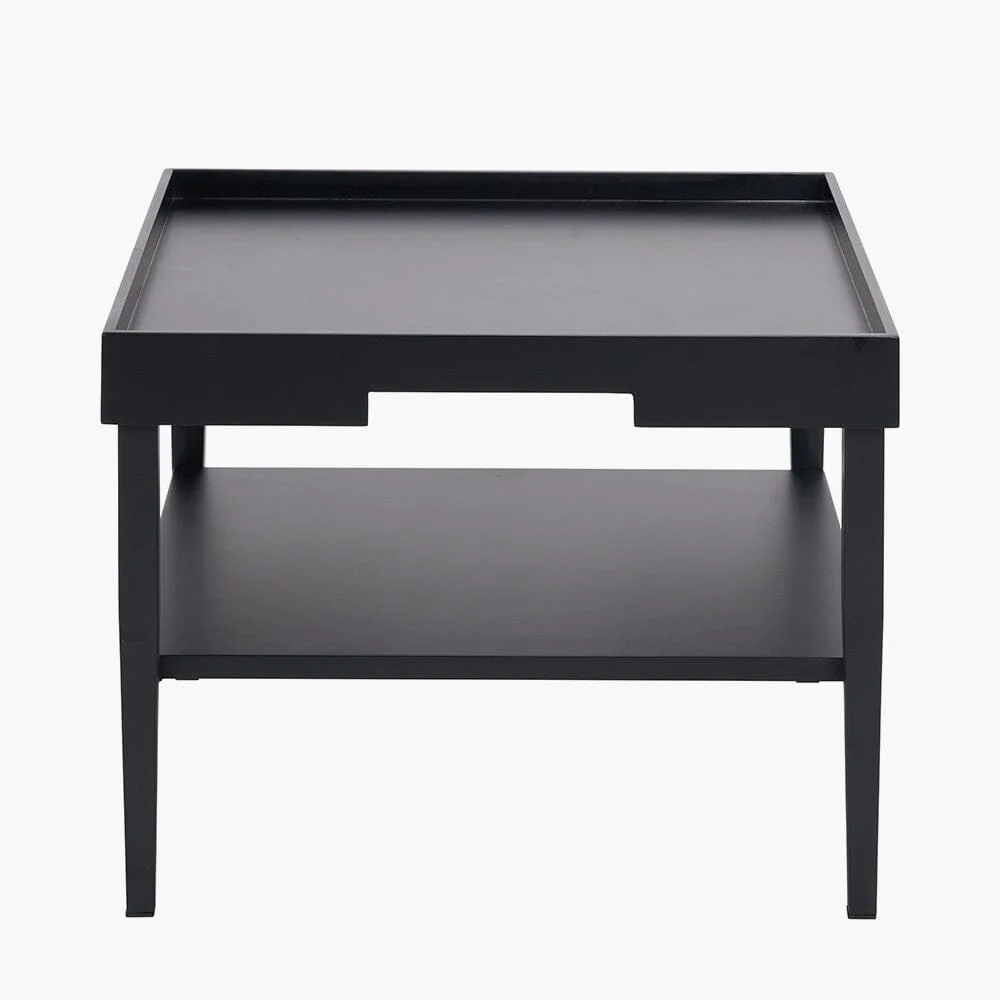 Amiya Black Wood Veneer Square Coffee Table - Image 2