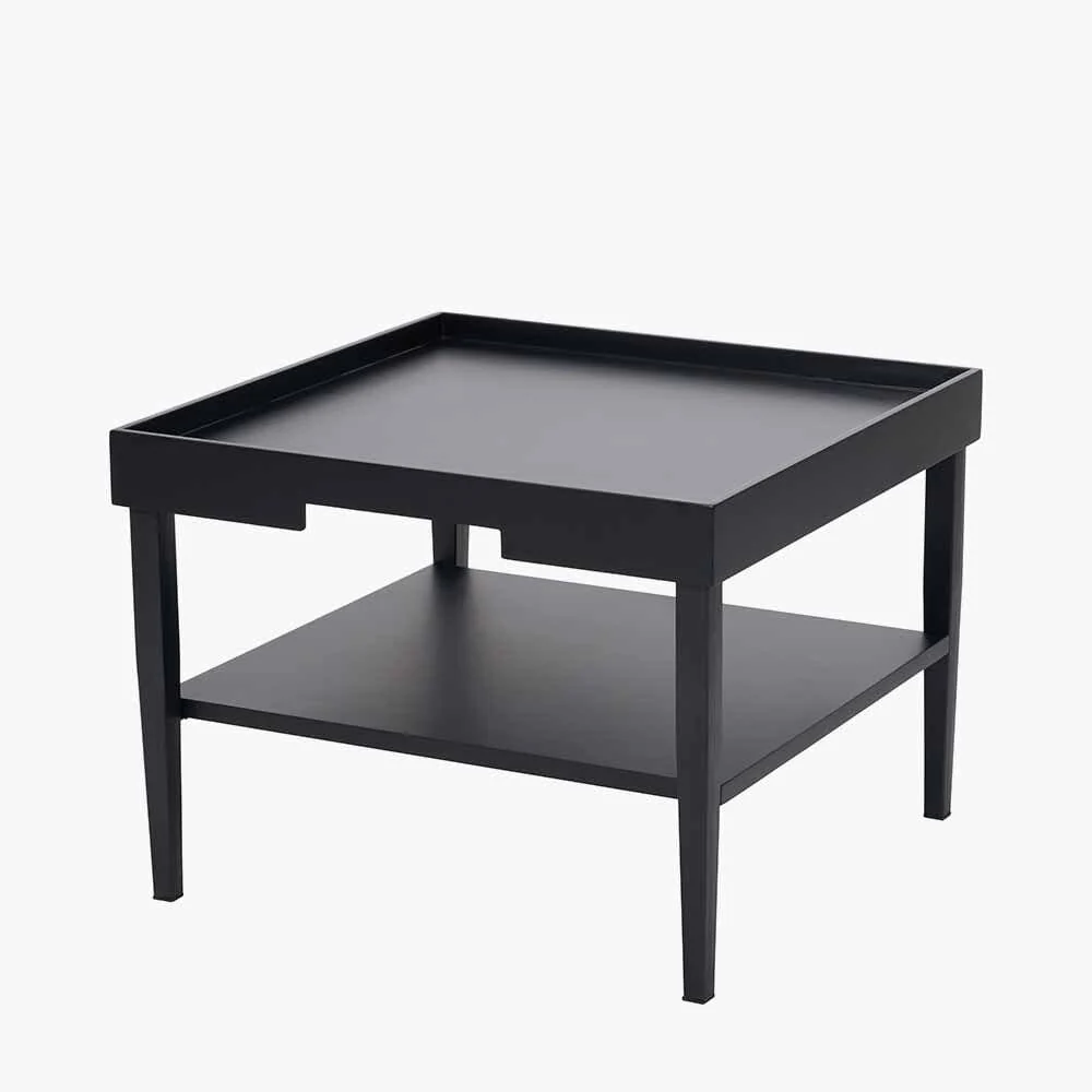 Amiya Black Wood Veneer Square Coffee Table - Image 3