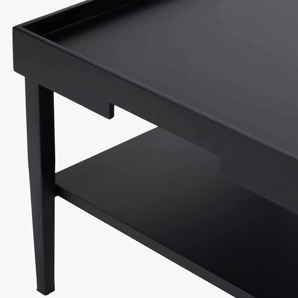 Amiya Black Wood Veneer Square Coffee Table - Image 4