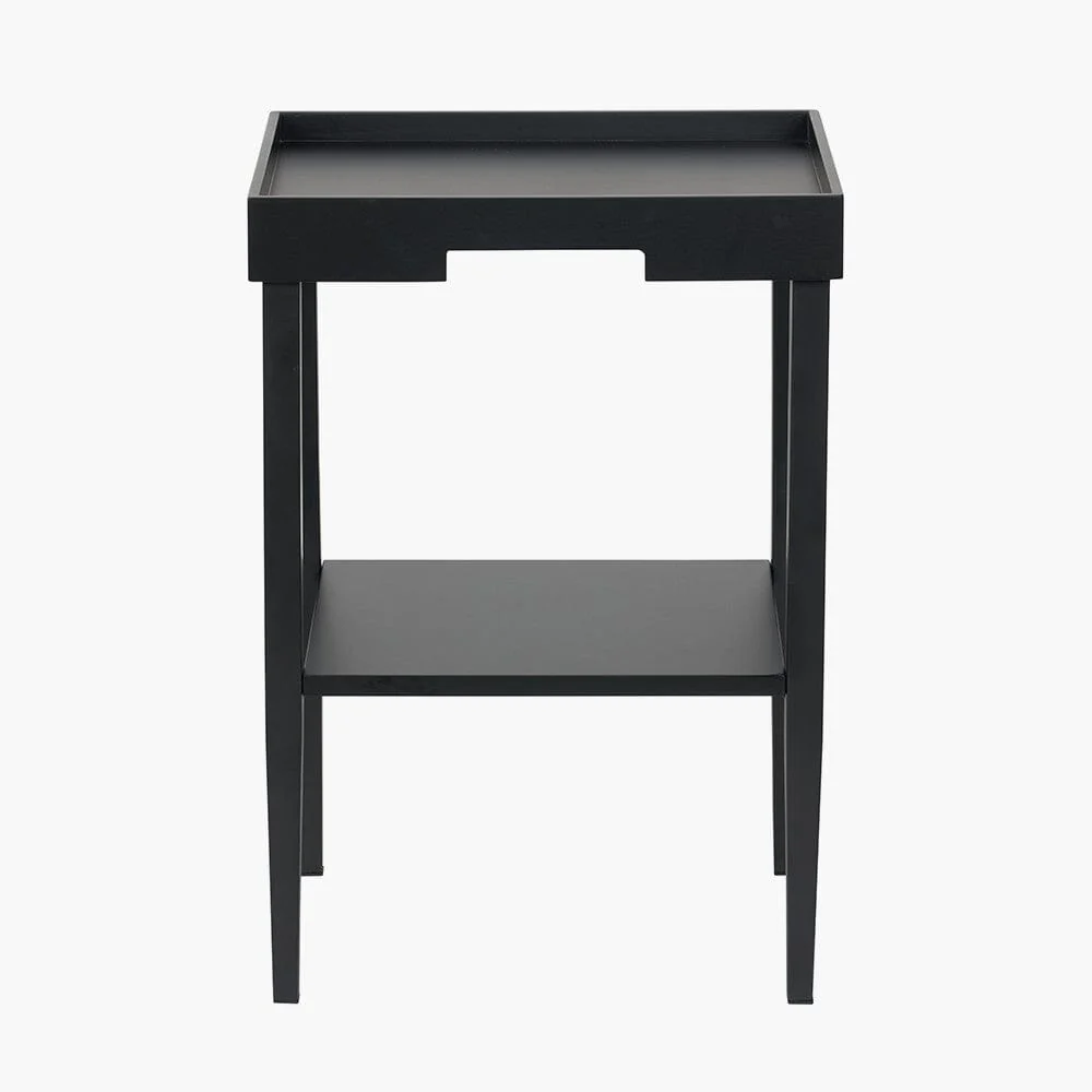 Amiya Black Wood Veneer Square Side Table - Image 4
