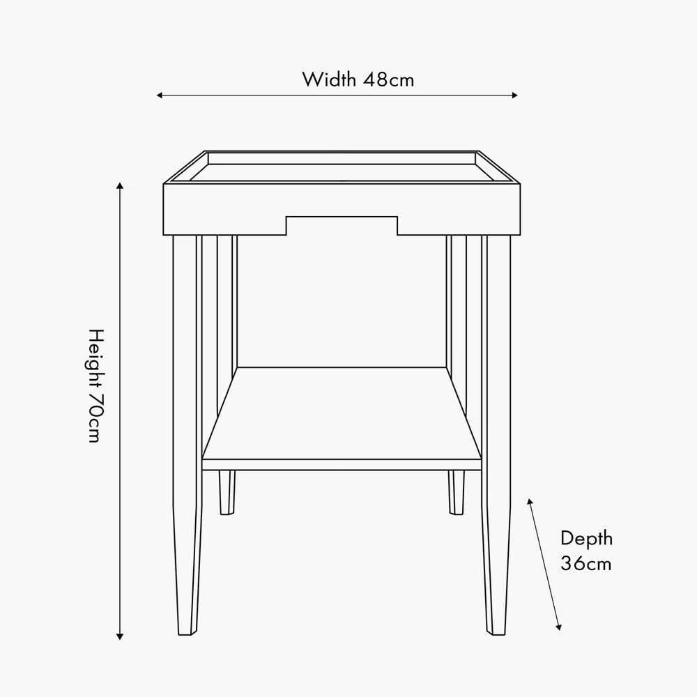 Amiya Black Wood Veneer Square Side Table - Image 5