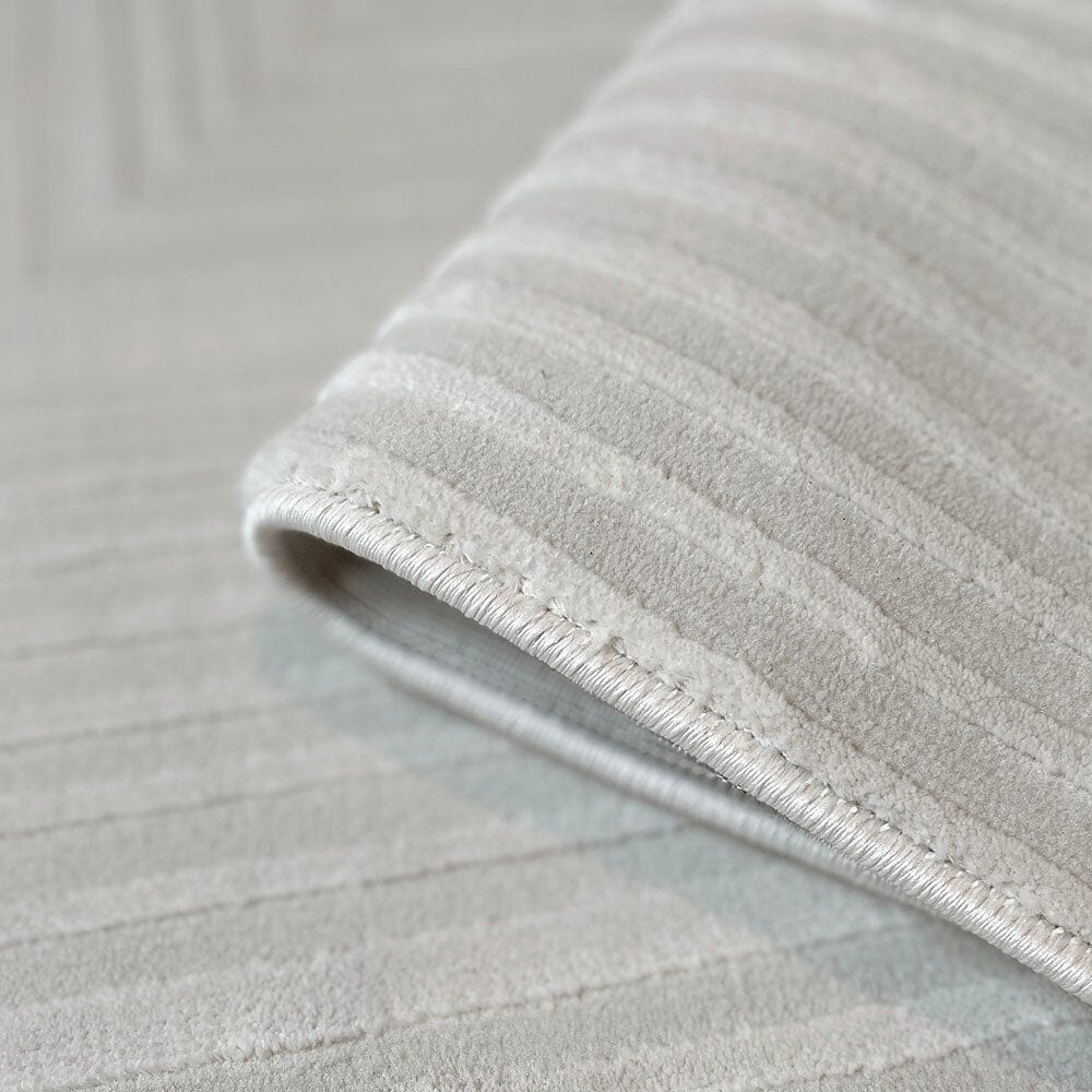 Amoria Champagne & Ivory Textured Geometric Rug - Image 3
