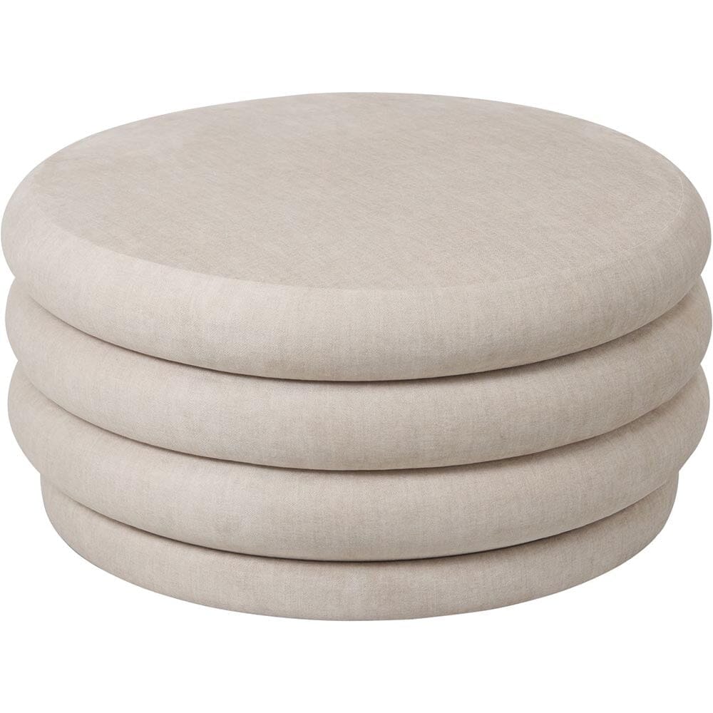 Amreli Curved Cream Large Storage Ottoman Footstool - Image 3