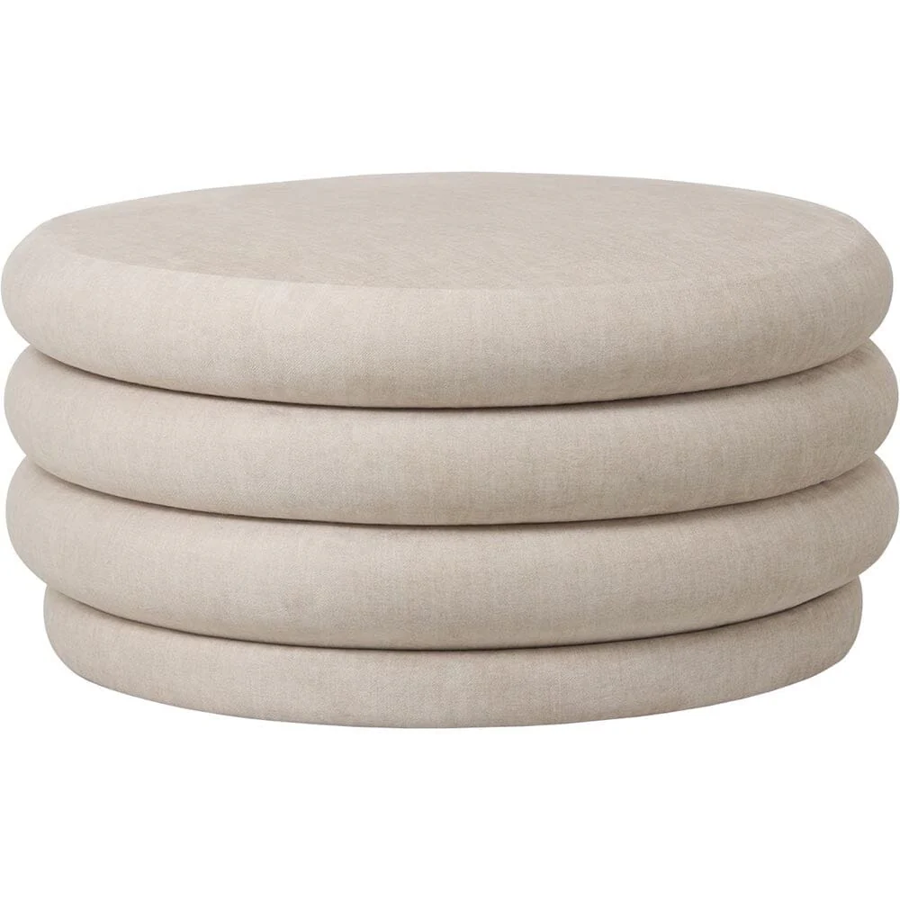 Amreli Curved Cream Large Storage Ottoman Footstool - Image 4