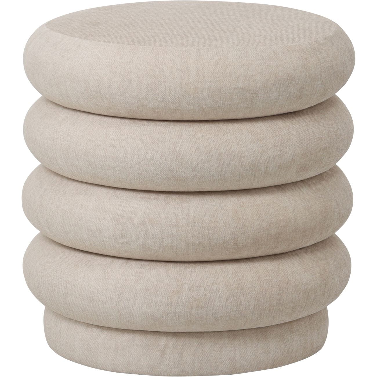 Amreli Curved Cream Upholstered Stool - Image 2