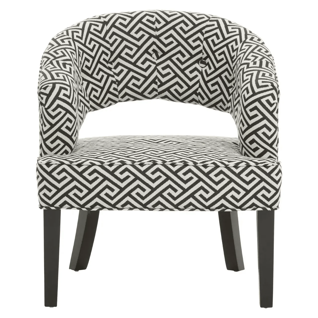 Andromeda Black & Cream Geometric Pattern Accent Chair - Image 2