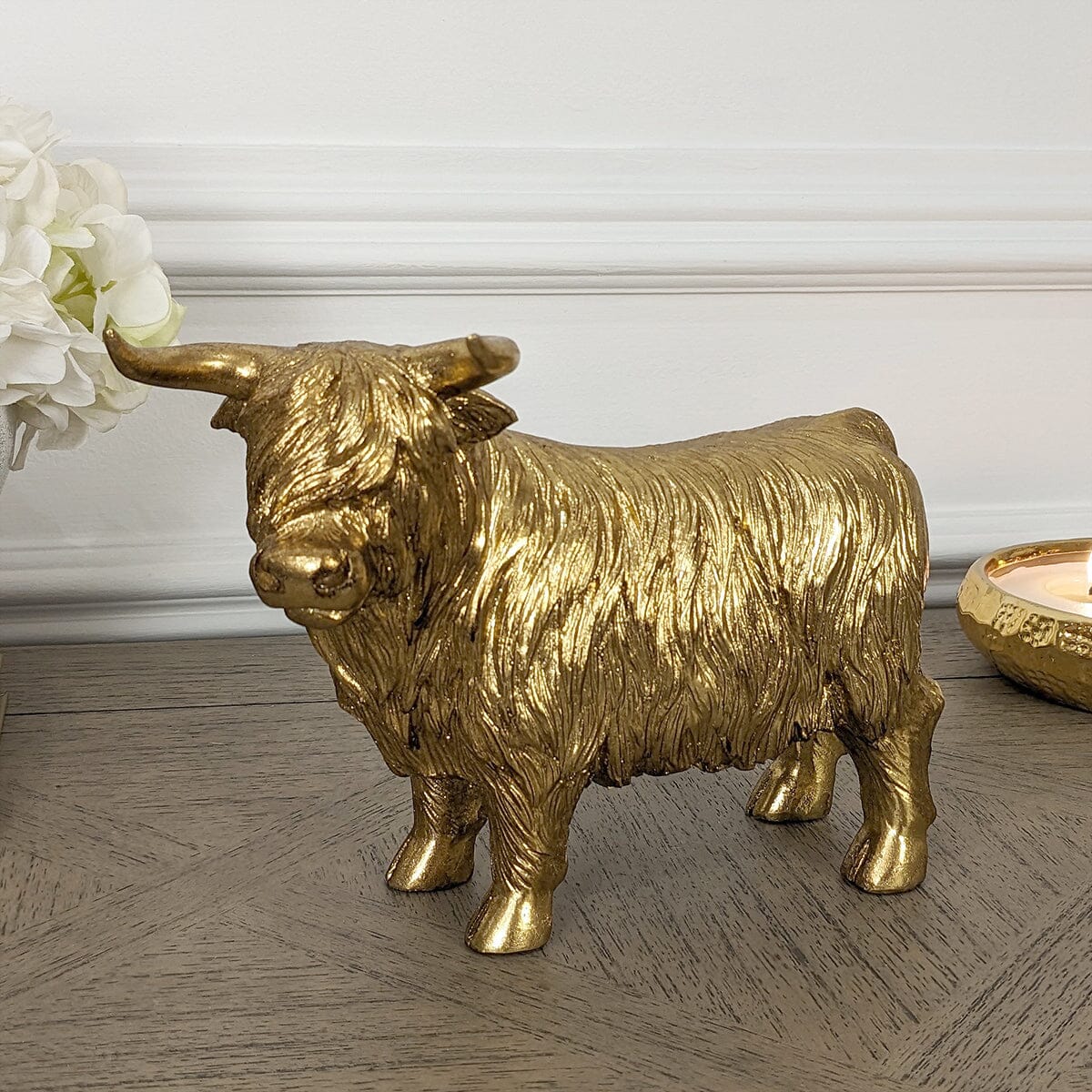 Angus Gold Highland Cow Ornament