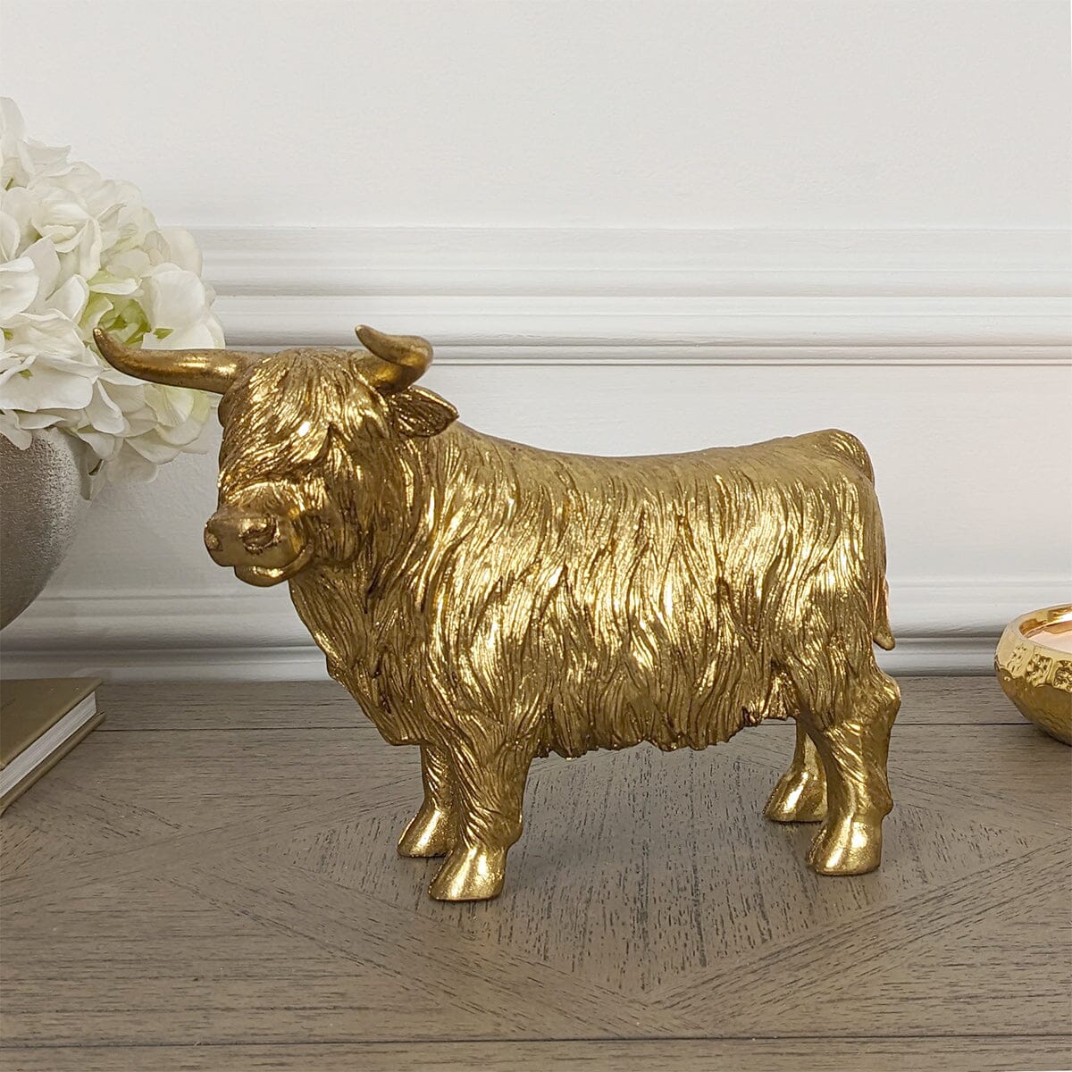 Angus Gold Highland Cow Ornament - Image 2
