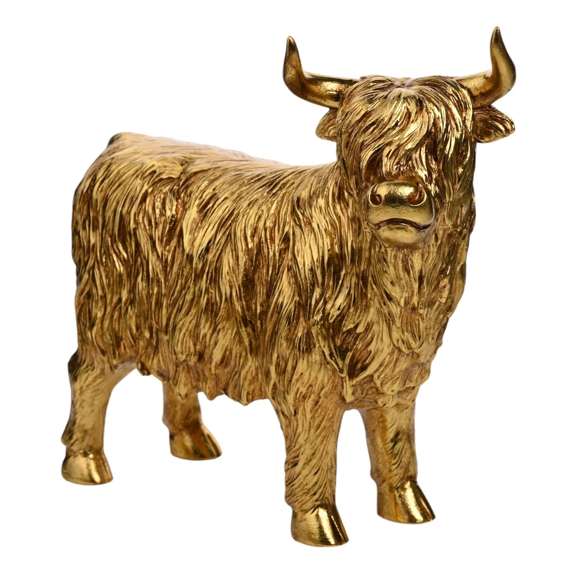 Angus Large Gold Highland Cow Ornament - Image 4