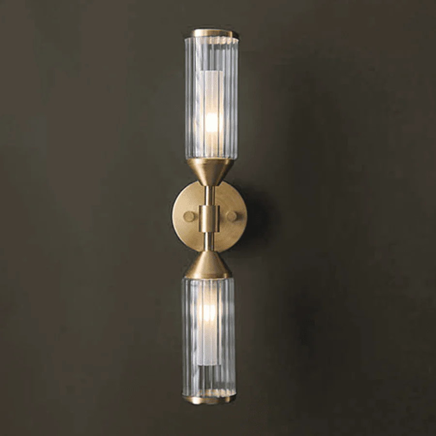 Apollo Gold & Glass Double Wall Light - Image 2