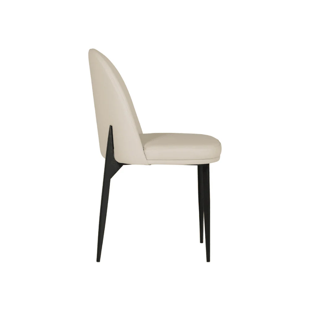 Apollonia Cream Leather & Black Dining Chair - Image 4