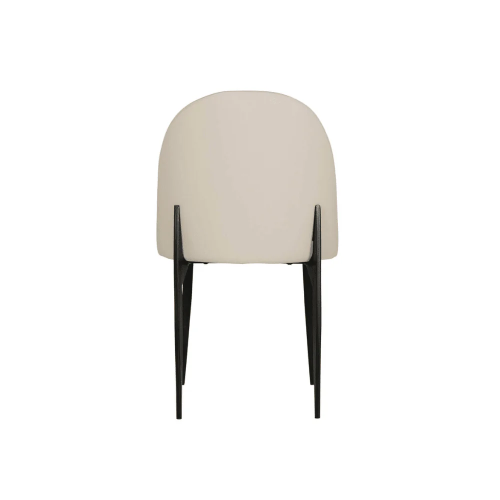 Apollonia Cream Leather & Black Dining Chair - Image 5