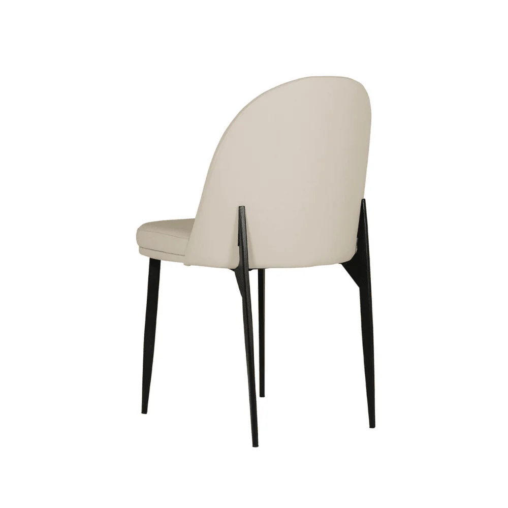 Apollonia Cream Leather & Black Dining Chair - Image 6