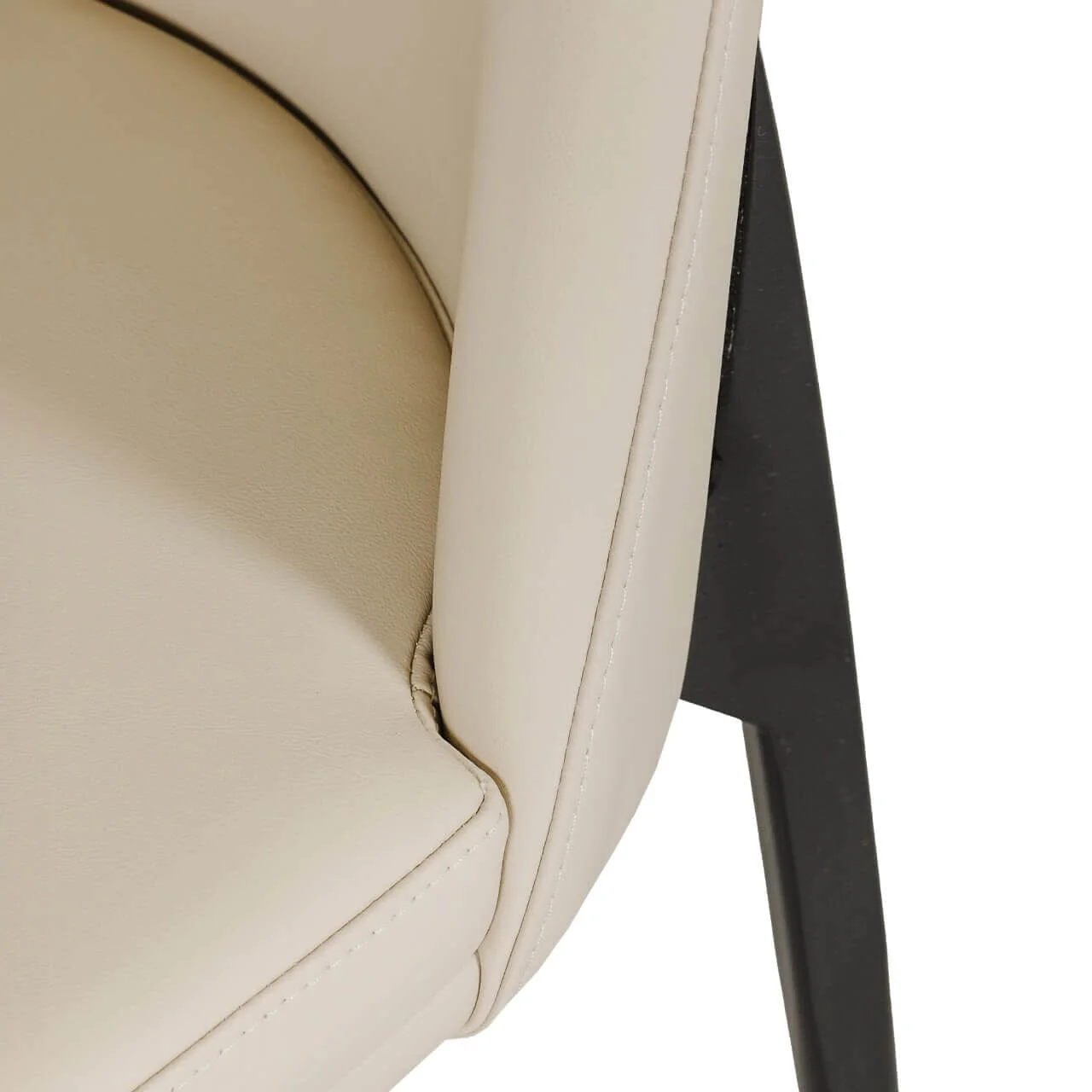Apollonia Cream Leather & Black Dining Chair - Image 7