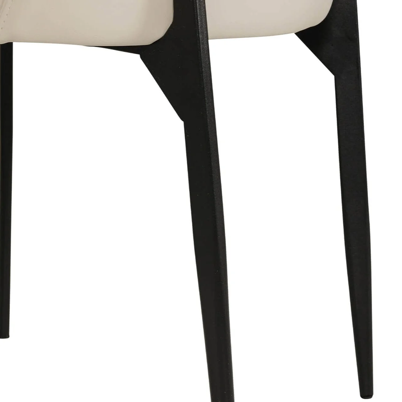 Apollonia Cream Leather & Black Dining Chair - Image 8