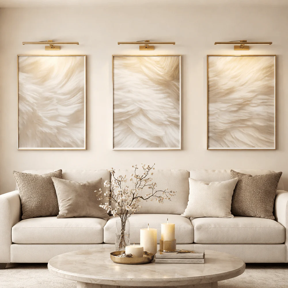 Aquaria Heavenly Feather Neural Framed Wall Art - Set of 3