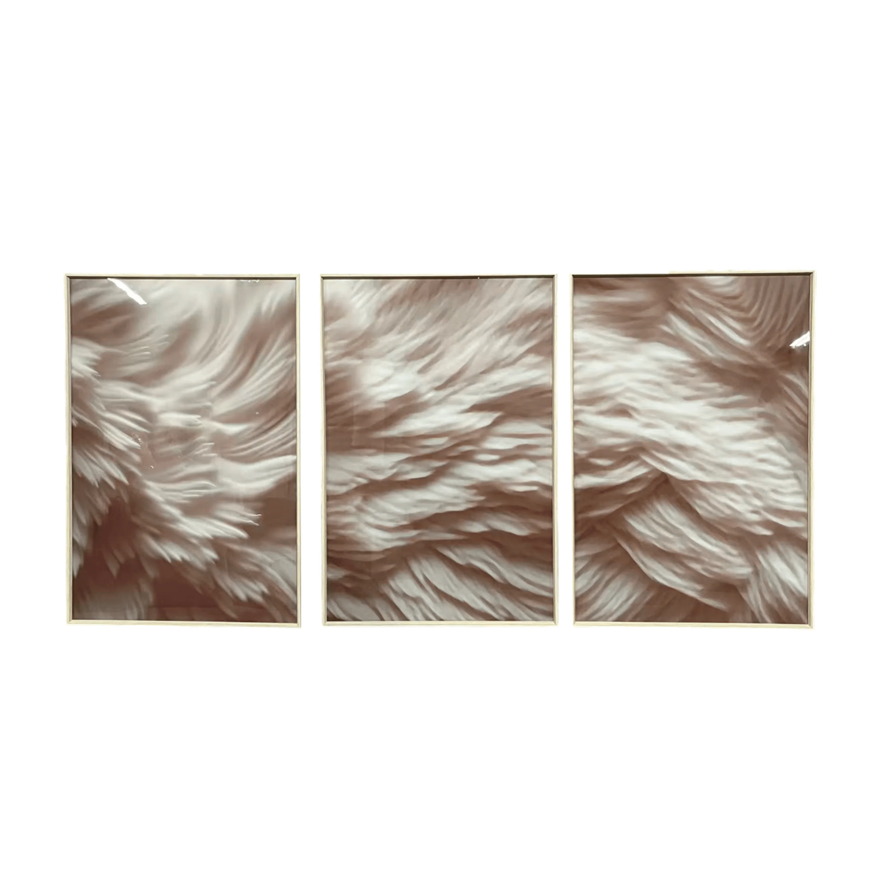 Aquaria Heavenly Feather Neural Framed Wall Art - Set of 3 - Image 2