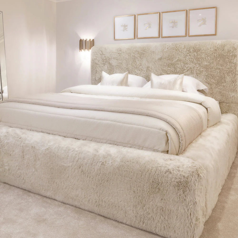 Arctic Luxury Cream Chunky Faux Fur Bed - Image 9