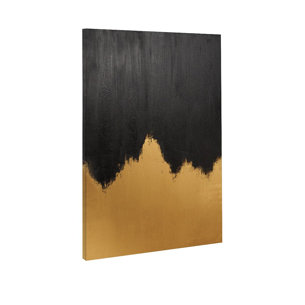 Aria Black & Gold Abstract Frameless Canvas Wall Art - Image 3