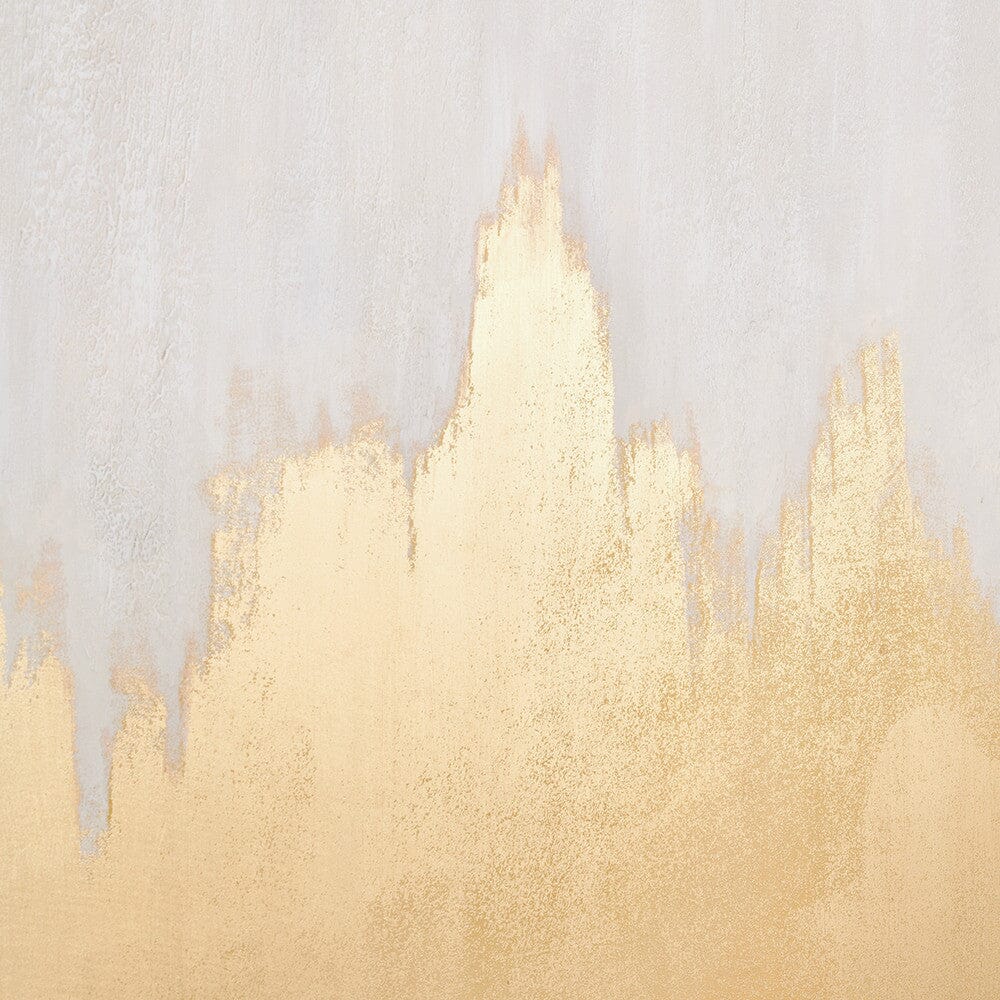 Aria White & Gold Abstract Frameless Canvas Wall Art - Image 4