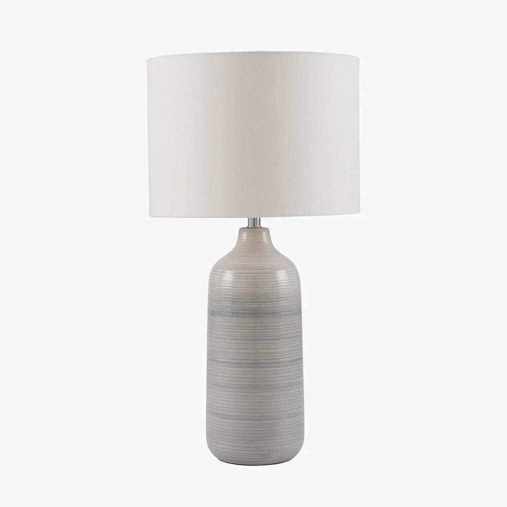 Aries Blue & Grey Ombre Ceramic Table Lamp with Cream Shade - Image 2