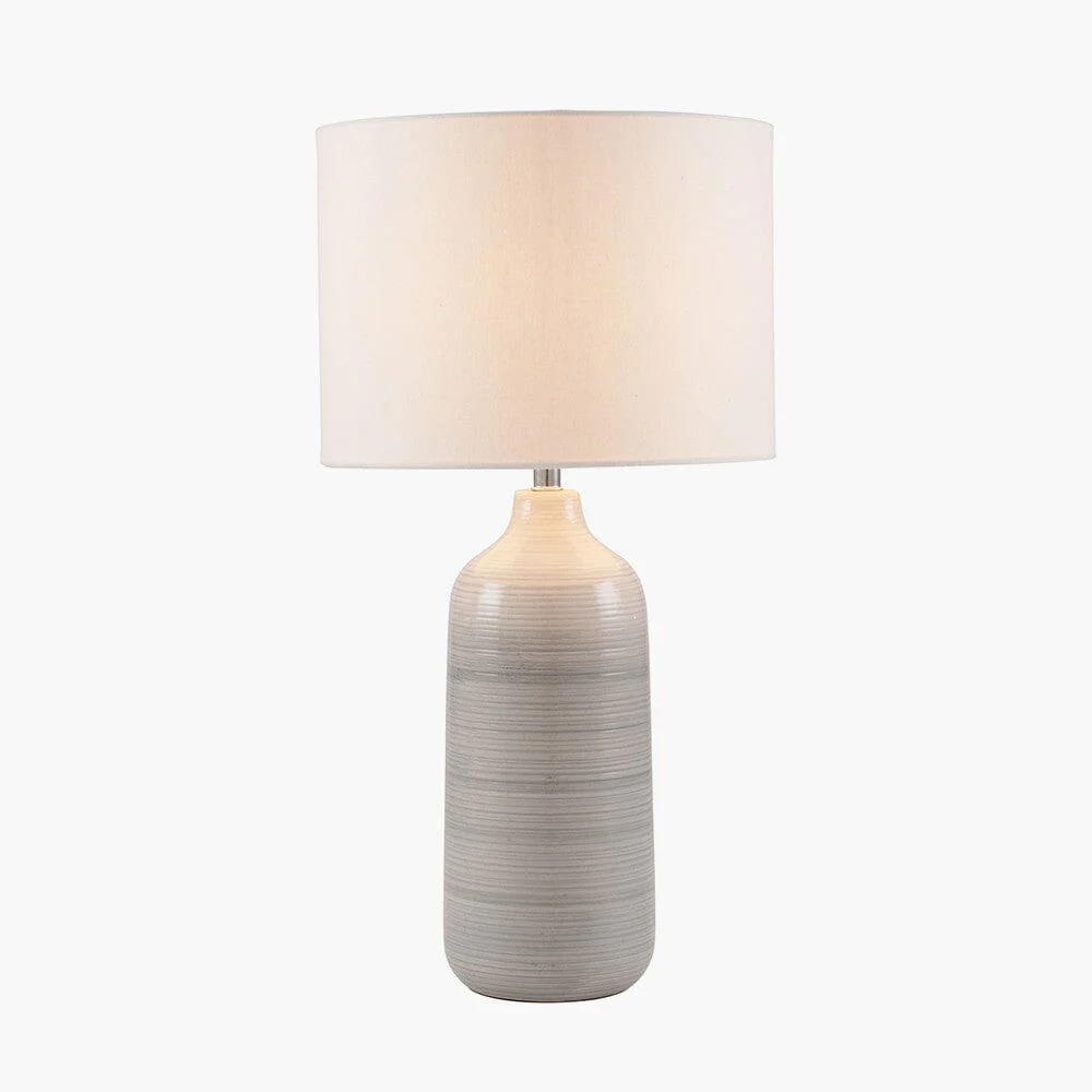 Aries Blue & Grey Ombre Ceramic Table Lamp with Cream Shade - Image 3