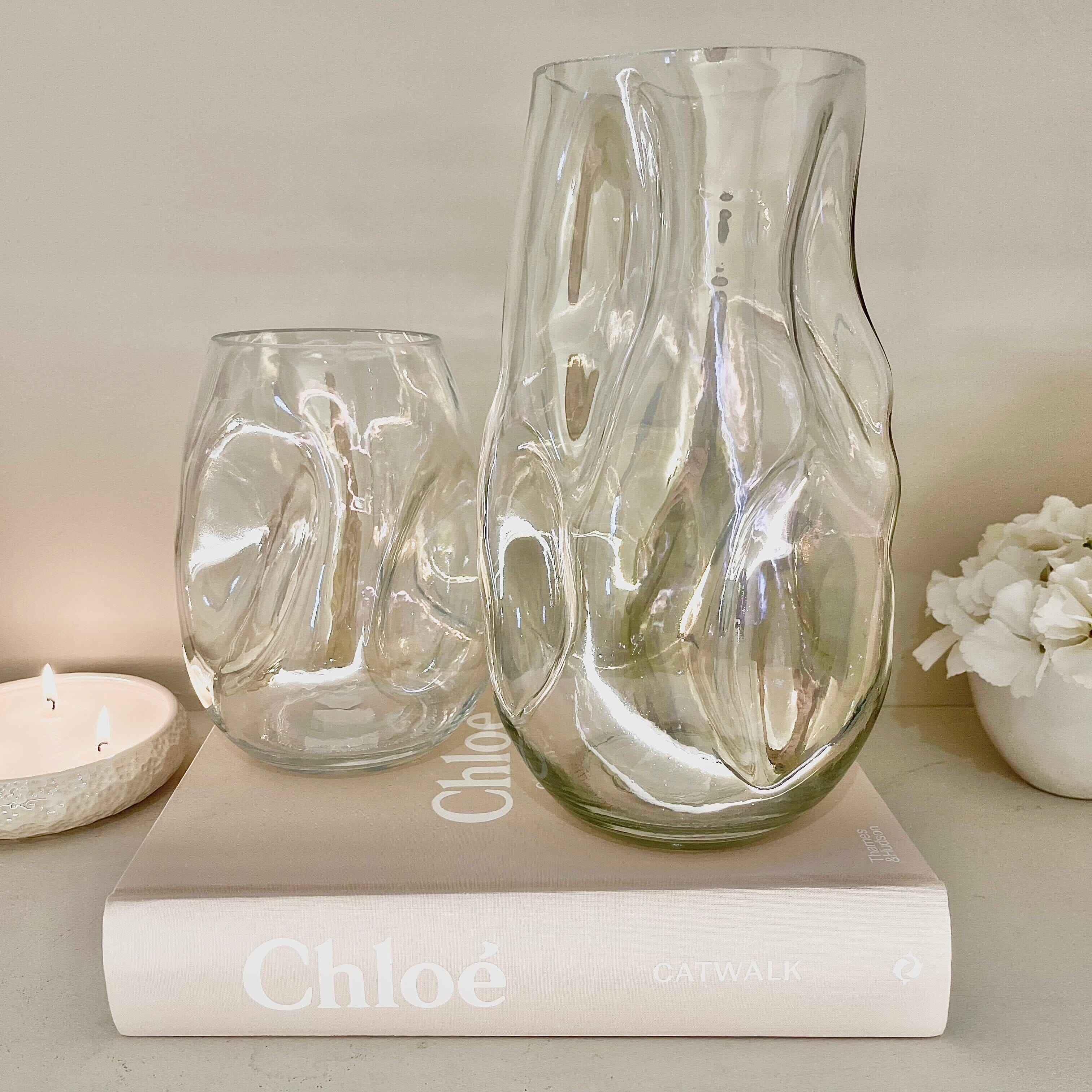Arina Decorative Iridescent Glass Abstract Vase