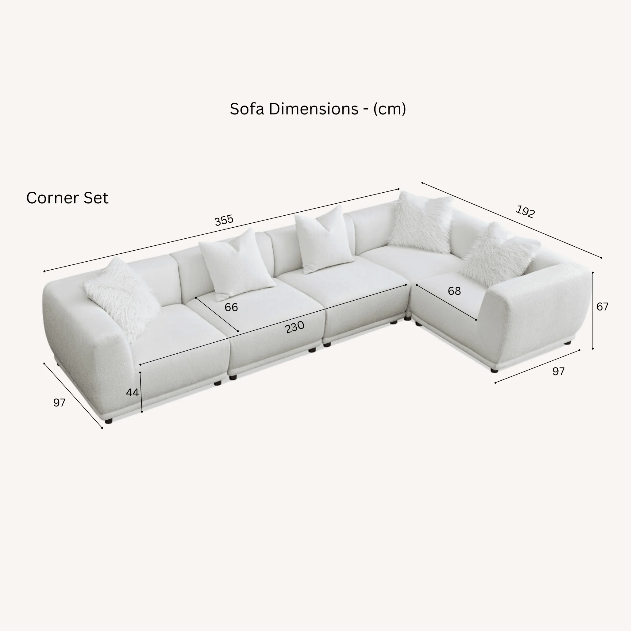 Arlo Polar Boucle Modular Sofa Range - Image 5
