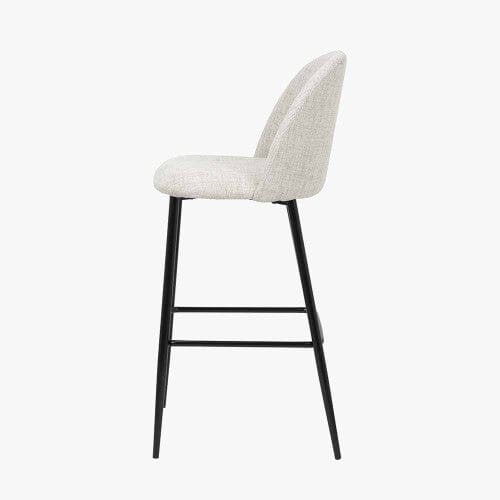 Arte Cream Linen & Black Metal Bar Stool - Image 4