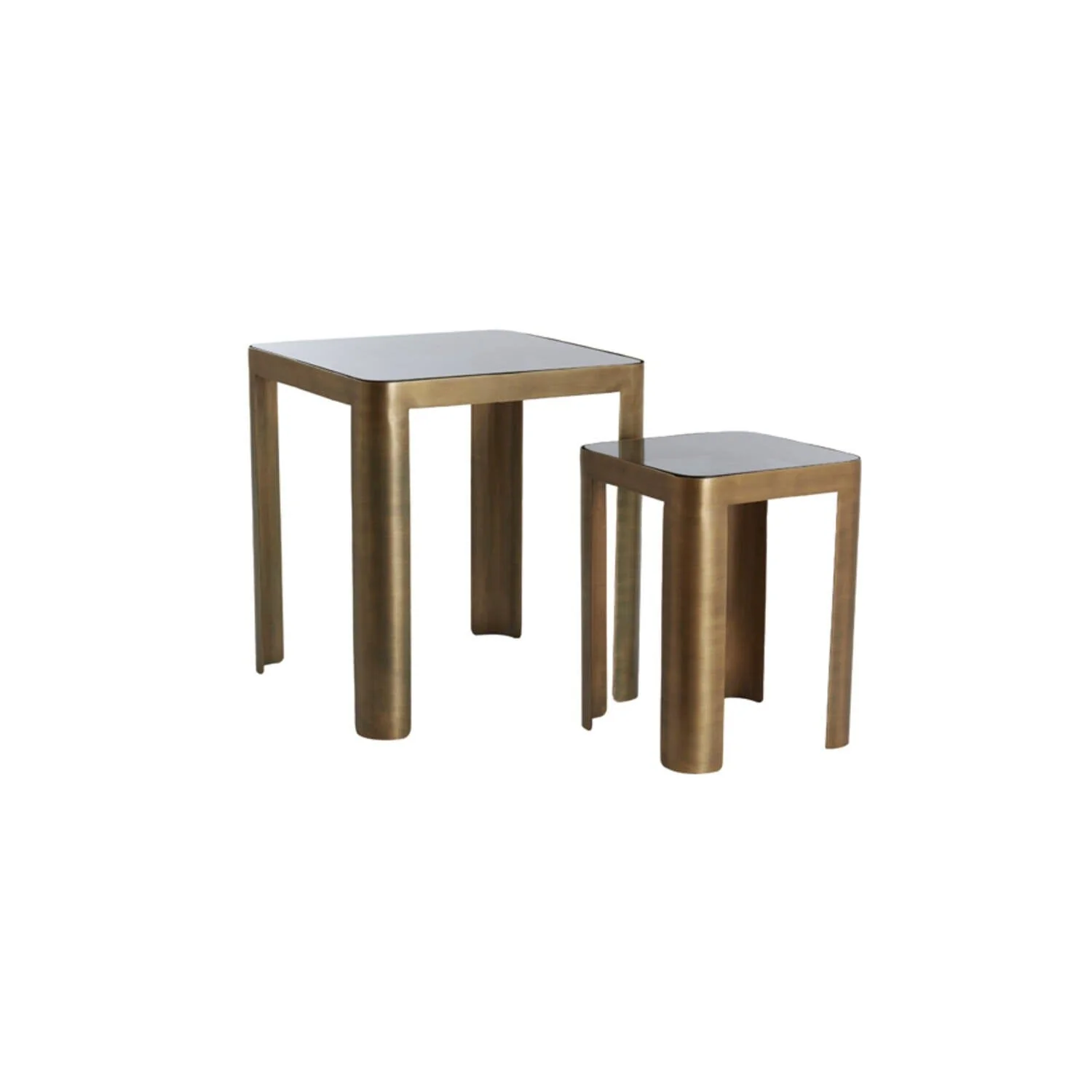 Ashcroft Bronze & Smoked Glass Side Tables - Set of 2 - Image 2