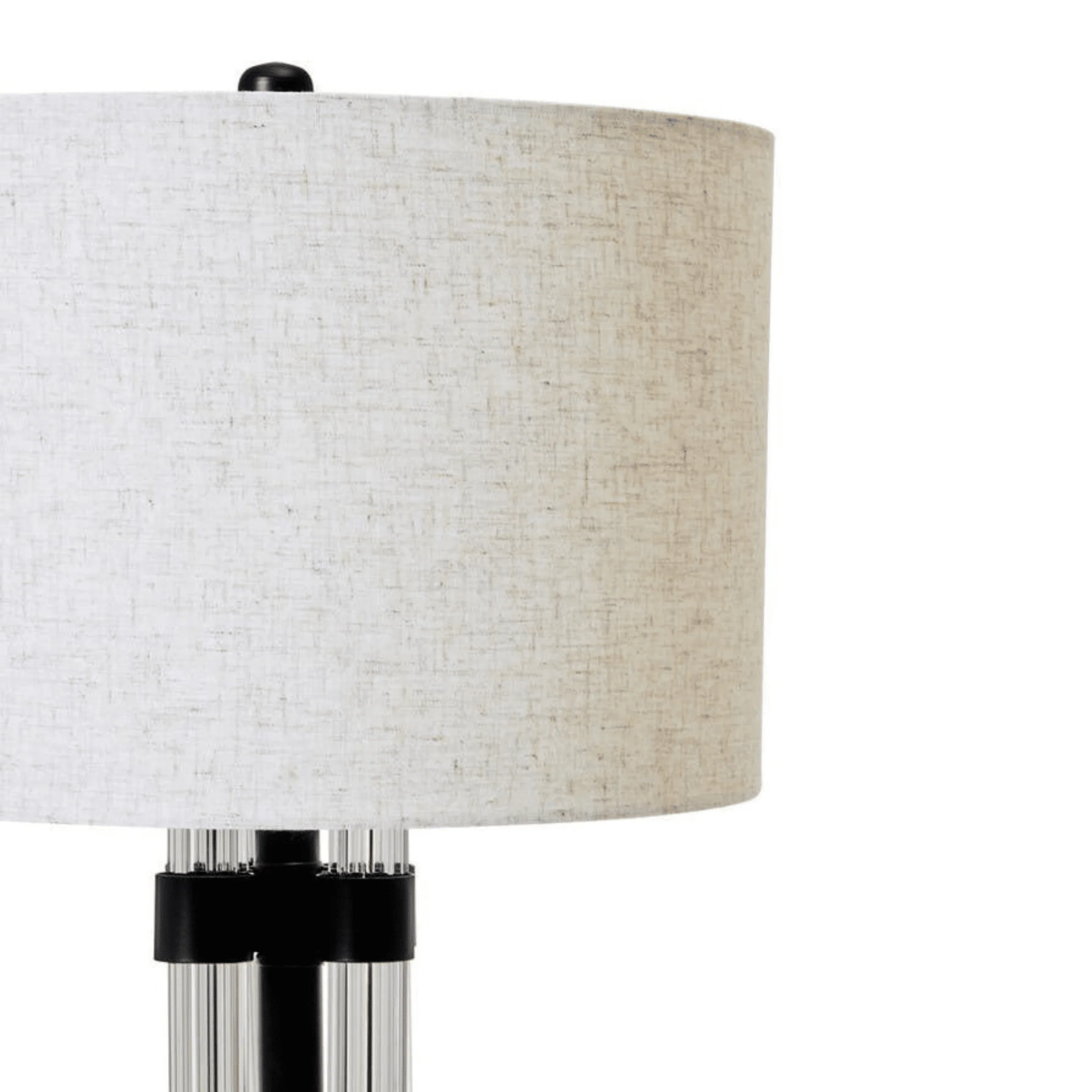 Ashford Black & Glass Table Lamp with Ivory Shade - Image 4