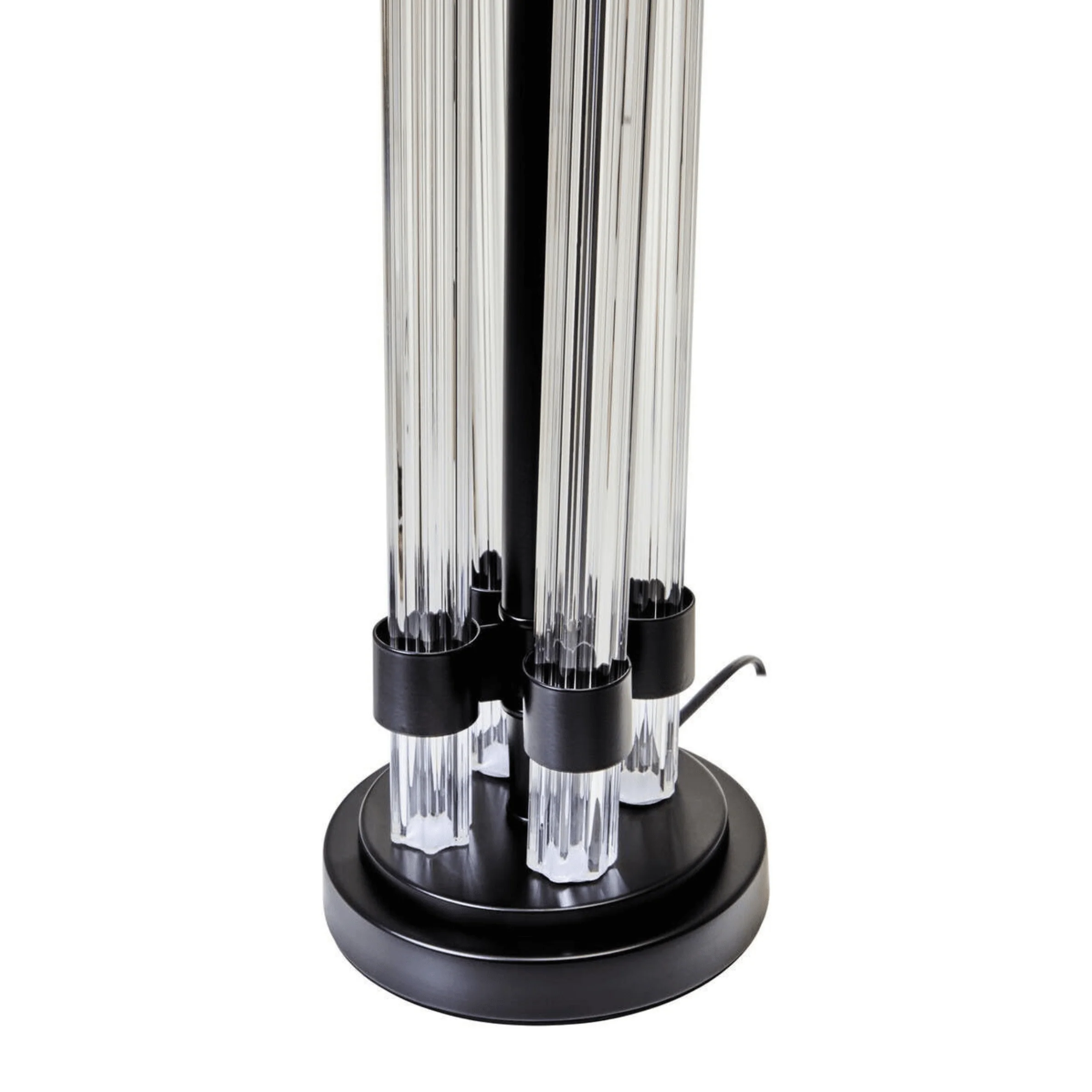Ashford Black & Glass Table Lamp with Ivory Shade - Image 5
