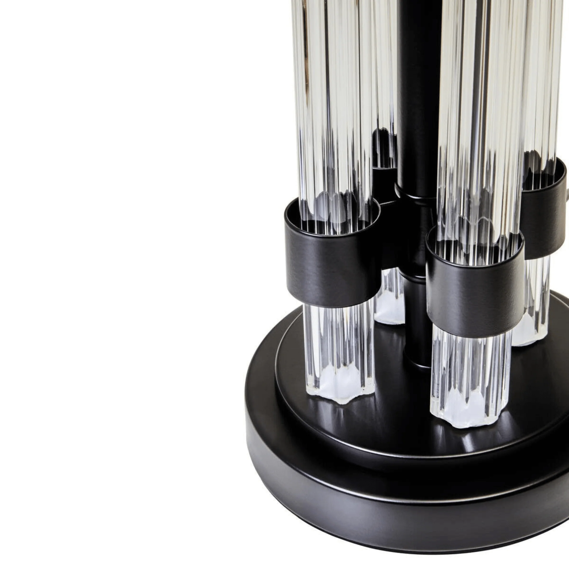 Ashford Black & Glass Table Lamp with Ivory Shade - Image 6