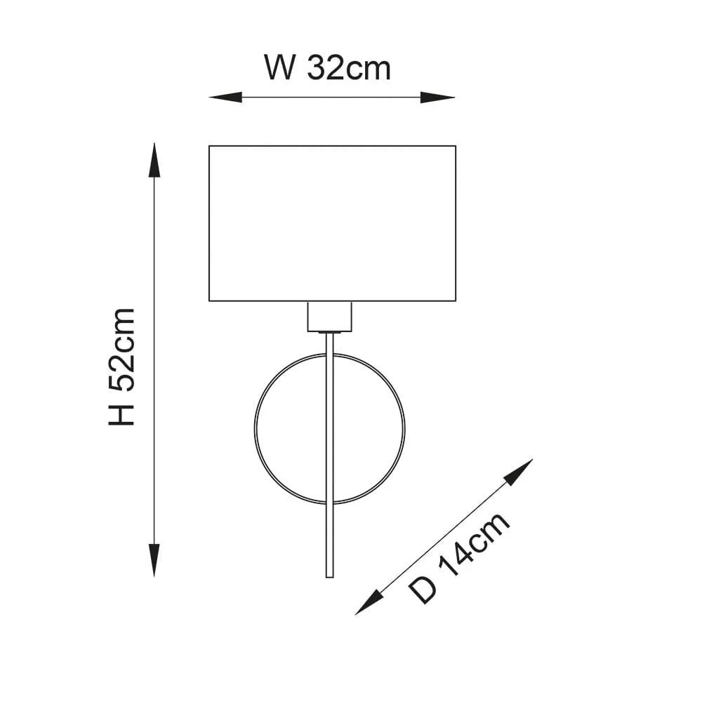 Astella Gold Leaf Wall Light with Mink Shade - Image 2