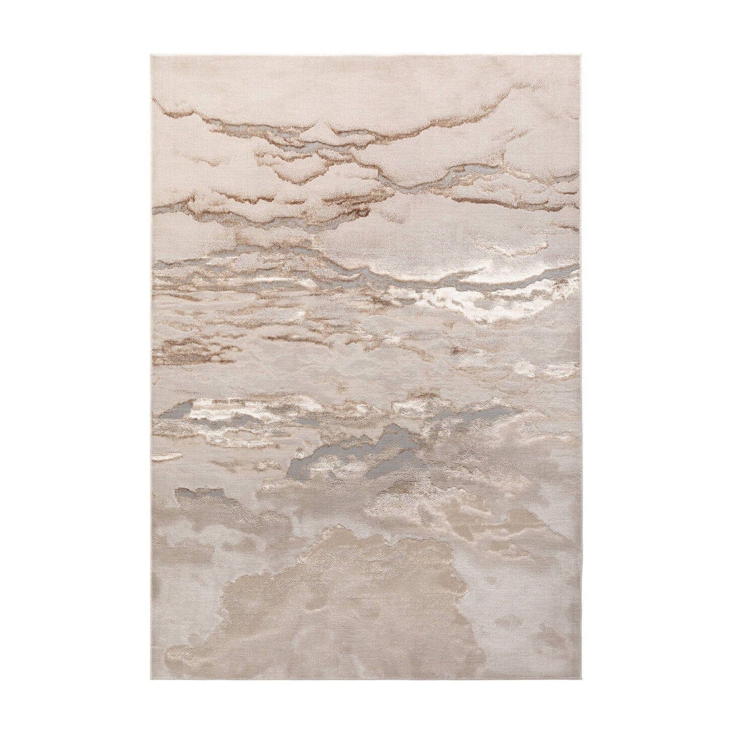 Astoria Cream & Metallic Gold Marble Velvet Rug With Grey Tones - 240 x 340cm - Image 4