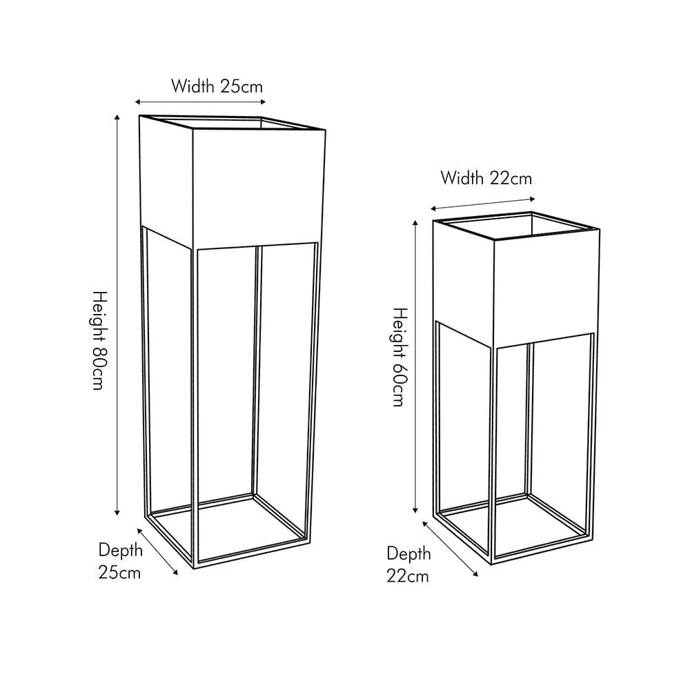 Astrid Graphite Metal Decorative Planters - Set of 2 - Image 3