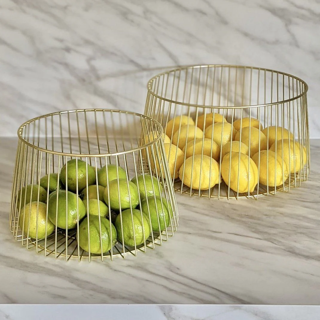 Aubree Matte Gold Large Wire Bowl - Image 2