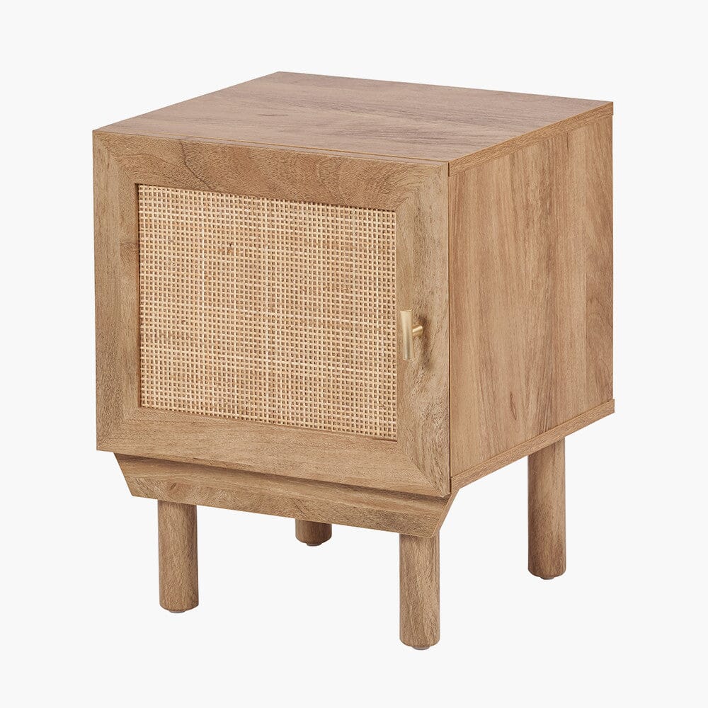 Averso Natural Rattan 1 Door Bedside Table - Image 3