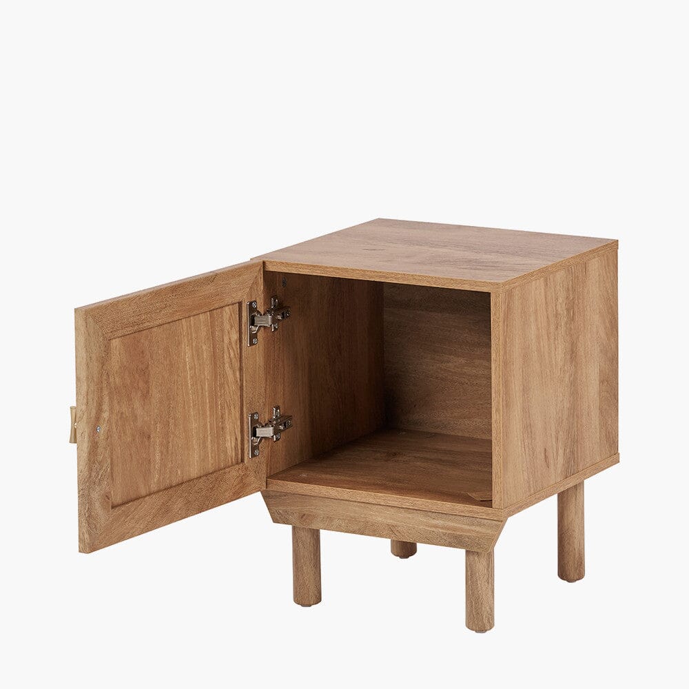 Averso Natural Rattan 1 Door Bedside Table - Image 4