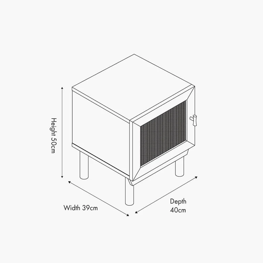 Averso Natural Rattan 1 Door Bedside Table - Image 7