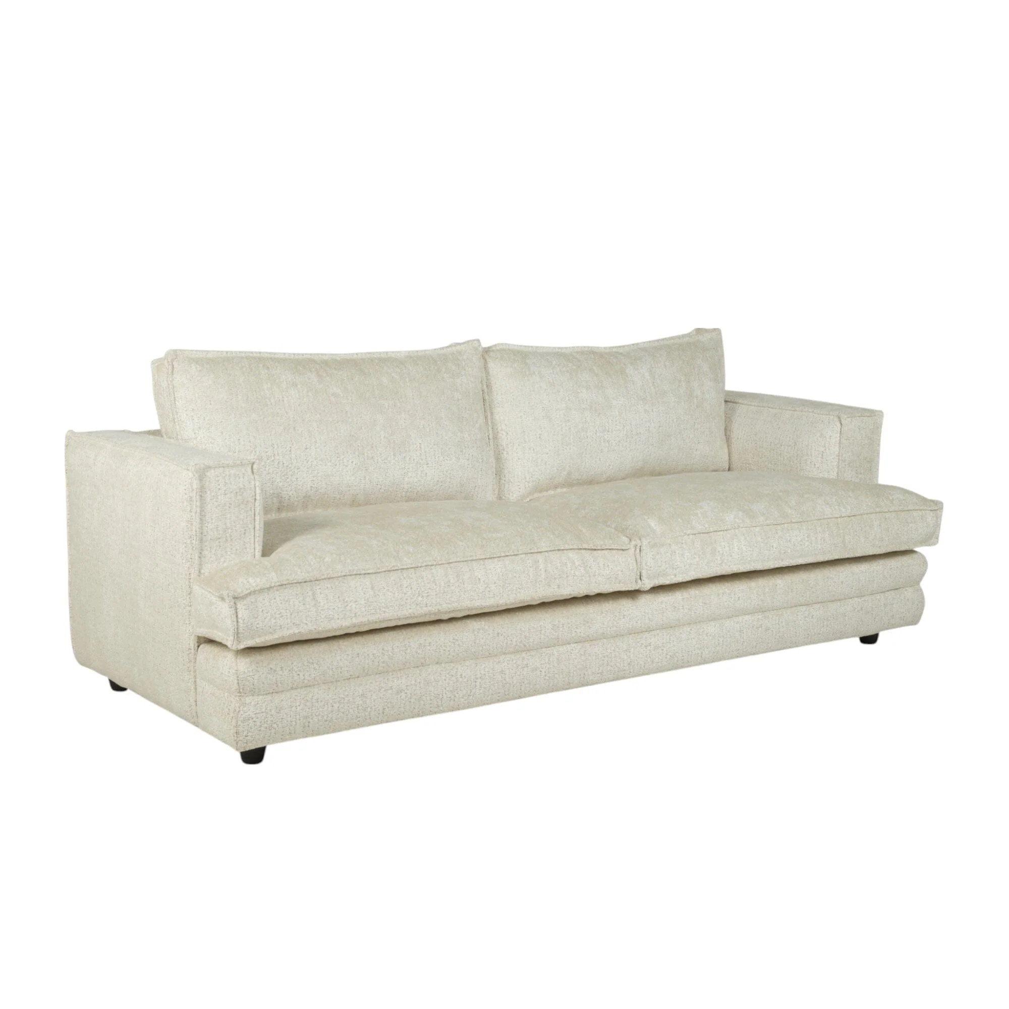 Avienne Cream Chenille 3 Seater Sofa - Image 2