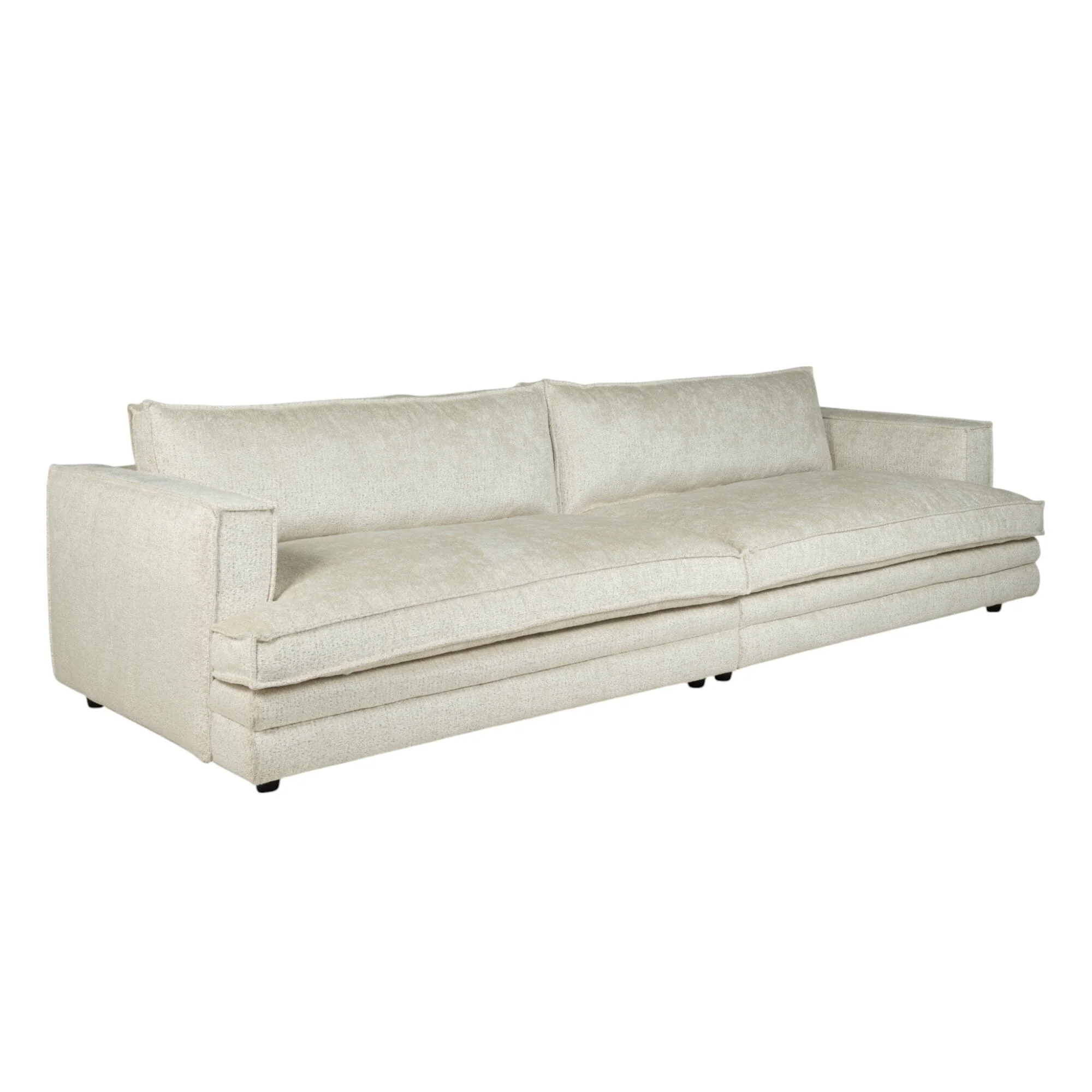 Avienne Cream Chenille 4 Seater Sofa - Image 3