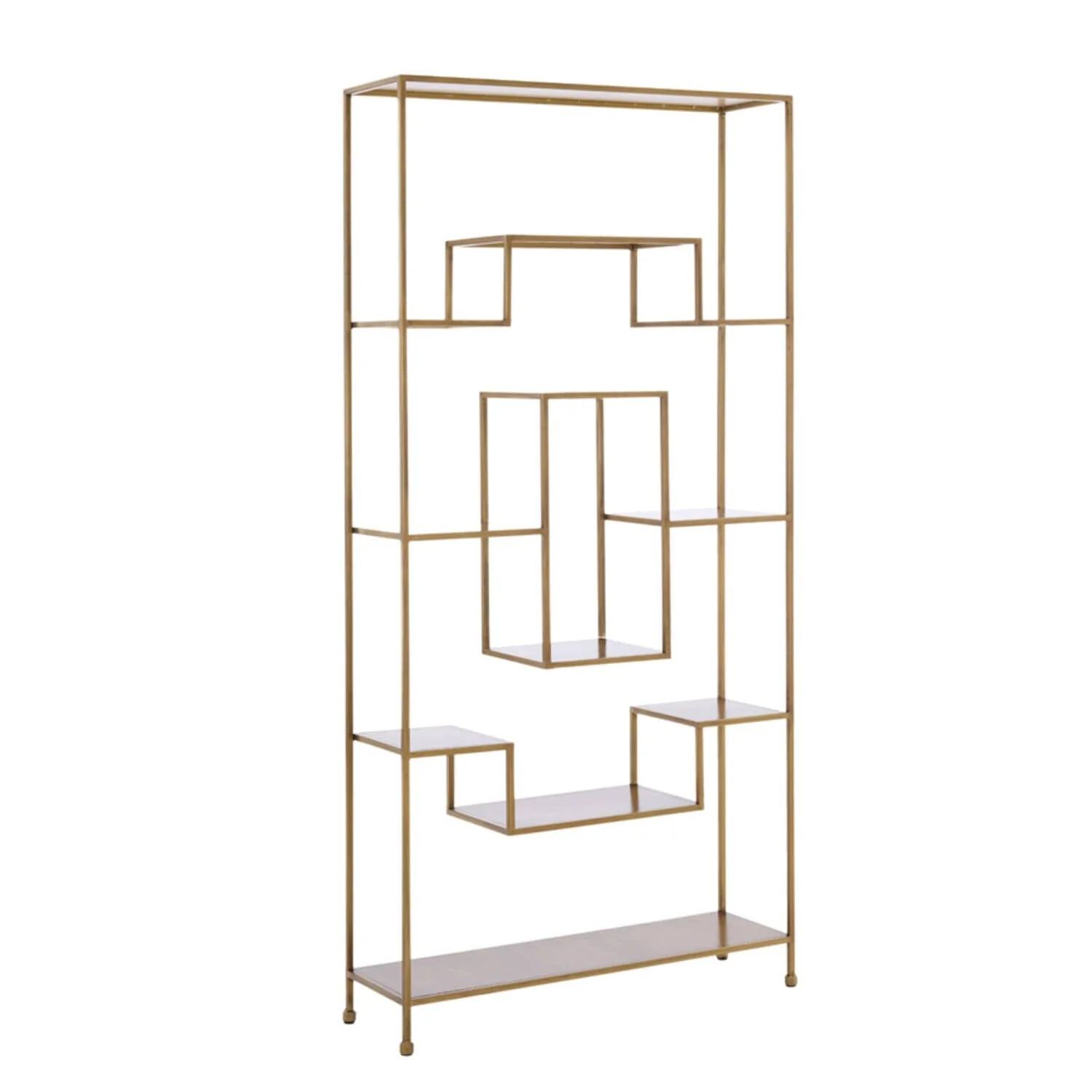 Ayesha Antique Brass Decorative Shelving Unit - Image 2