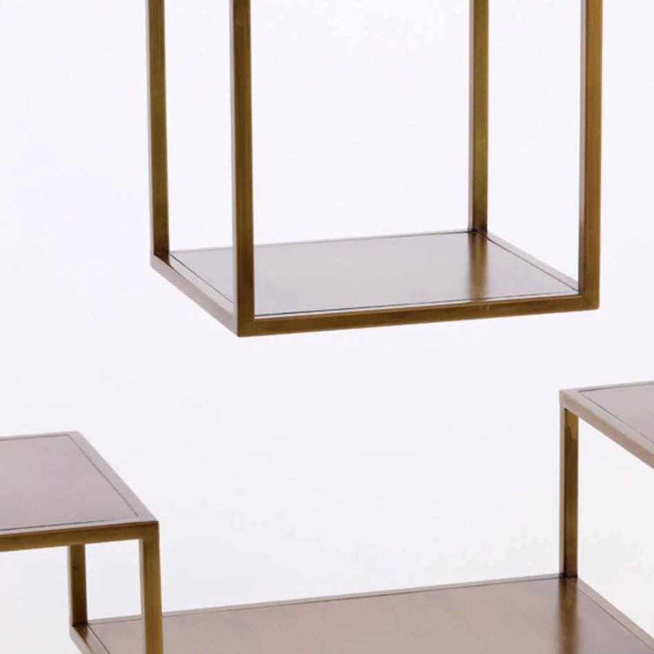 Ayesha Antique Brass Decorative Shelving Unit - Image 4